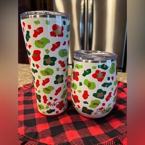 Swig Holiday Leopard Print Tumbler Set of 2